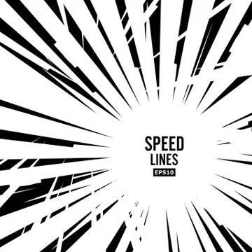 Comic Speed Lines Vector. Graphic Explosion Of Speed Lines. Comic Book Design Illustrazione stock