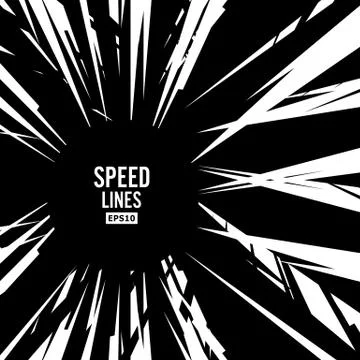 Comic Speed Lines Vector. Graphic Explosion Of Speed Lines. Comic Book Design Stock Illustration