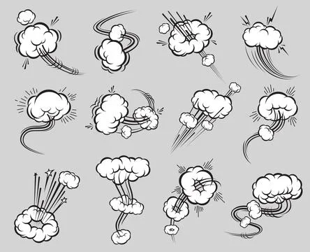 Comic speed motion bubbles, fly or jump air trails Stock Illustration