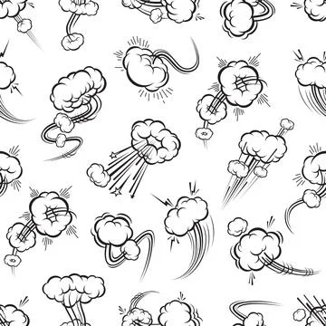 Comic speed motion bubbles seamless pattern 库存插图