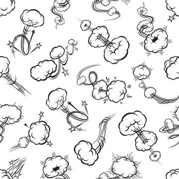 Comic speed motion effect trails, seamless pattern Illustrazione stock