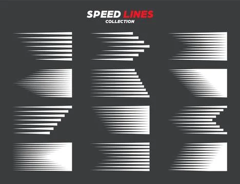 Comic speed motion lines collection. Vector illustration. 스톡 일러스트