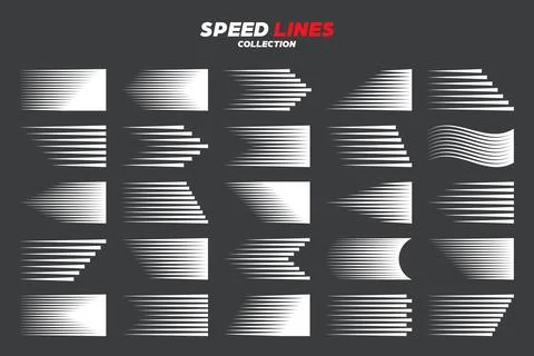 Comic speed motion lines collection. Vector illustration. Illustrazione stock