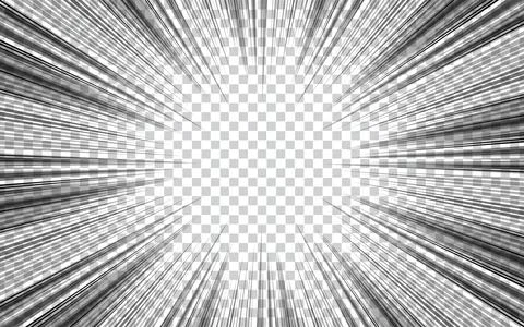 Comic speed radial background. Vector illustration. Illustrazione stock