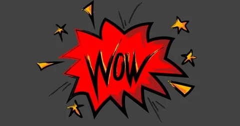 Comic Spike Bubble with popping WOW in Sketch Style Stock Footage 107305099