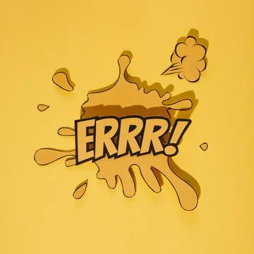 Comic splash with expression text center yellow background Stock Photos