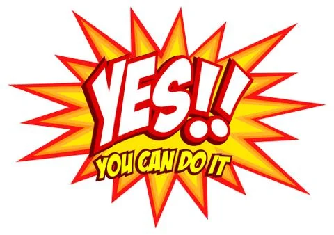 Comic splash with the word Yes Stock Illustration