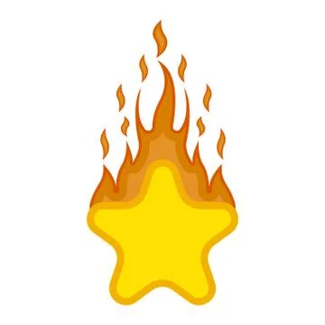 Comic star shape on fire icon 스톡 일러스트