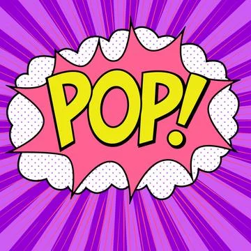 Comic starburst pattern. Comic speech bubble with expression text POP! Stock Illustration