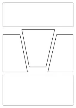 Comic storyboard with five grid layout Stock Illustration