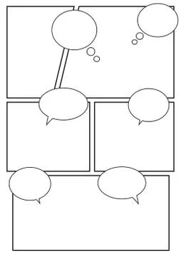 Comic storyboard grids with bubbles Stock Illustration