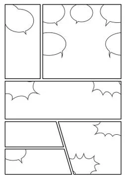 Comic storyboard layout with bubbles Stock Illustration
