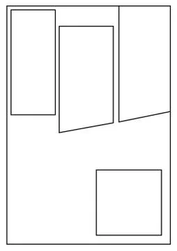 Comic storyboard layout four grids Stock Illustration