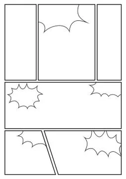 Comic storyboard layout six grids Stock Illustration