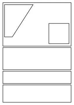 Comic storyboard layout with six grids Stock Illustration