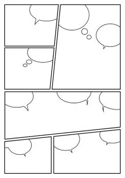 Comic storyboard layout with speech bubbles イラスト素材