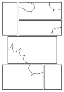 Comic storyboard layout template Stock Illustration