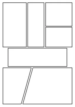 Comic storyboard with six blank grid Stock Illustration
