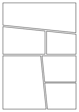 Comic storyboard with six grids layout Stock Illustration