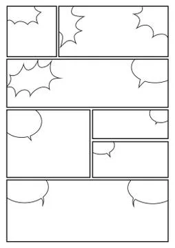 Comic storyboard style layout Stock Illustration