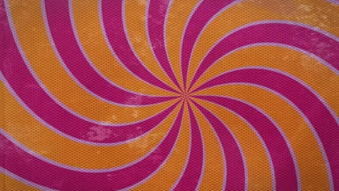 Comic strip background with pink and yellow color stripes spinning, psychede Stock Footage 249892228