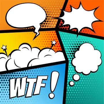 Comic strip background with speech bubbles and expressions Stock Illustration