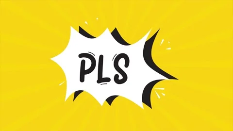 A comic strip cartoon animation, with the word Pls appearing. Yellow and Stockbeeldmateriaal 195823554