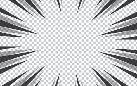 Comic strip radial motion lines on transparent background Ilustración de archivo