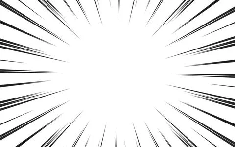 Comic strip radial motion lines. Anime comics book hero speed or fight acti.. Illustrazione stock