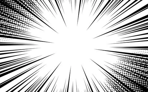 Comic strip radial motion lines. Anime comics book hero speed or fight acti.. Stock Illustration