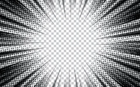 Comic strip radial motion lines. Anime comics book hero speed or fight acti.. Stock Illustration