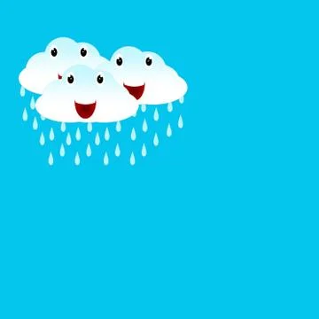 Comic strip with rain clouds and lightning Stock Illustration