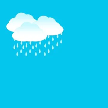 Comic strip with rain clouds and lightning Stock Illustration