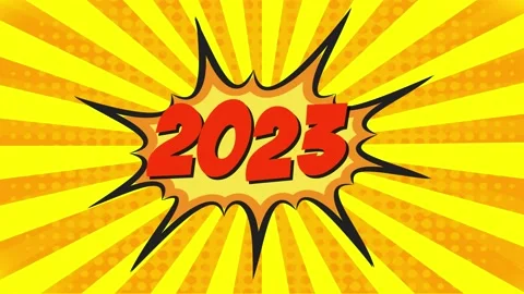 Comic strip speech bubble with 2023 number Stock Footage 219979118