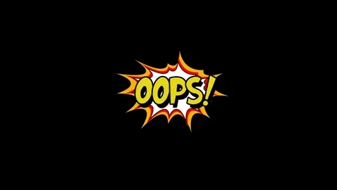 Comic strip speech bubble cartoon animation, with the words oops. Yellow text Stock Footage 85037762