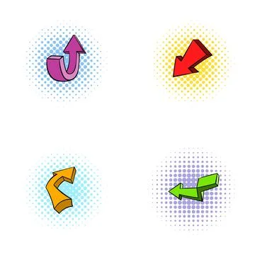 Comic style arrows indicating directions and movement Stock Illustration