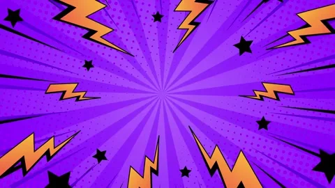 Comic style backdrop in vibrant colors with lightning and explosive effects Stock Footage 293042323