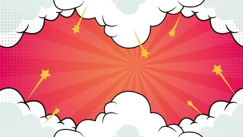 Comic style backdrop with vibrant colors and explosive effects with stars Stock Footage 293045745