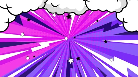 Comic-style background filled with dynamic and explosive elements seamless 4k Stock Footage 293268520