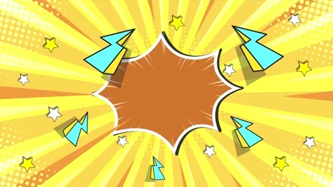 Comic-style background filled with dynamic and explosive elements  Stock Footage 293268687
