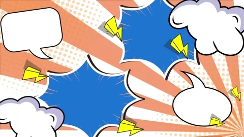 Comic style background filled with explosive effects in soft color with Stock Footage 293263023