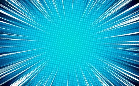 Comic style background with speed lines and halftones. Vector illustration. Stock Illustration