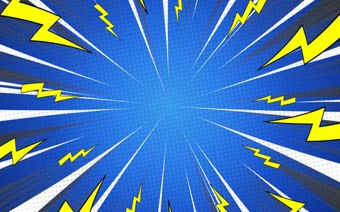 Comic style background with speed lines and halftones. Vector illustration. Stockillustratie