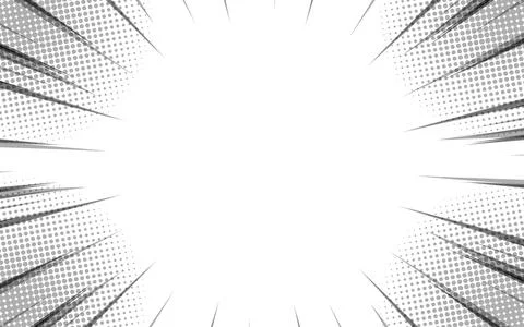 Comic style black and white radial lines background. Manga speed frame. Sup.. Illustrazione stock