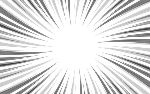 Comic style black and white radial lines background. Manga speed frame. Sup.. Illustrazione stock