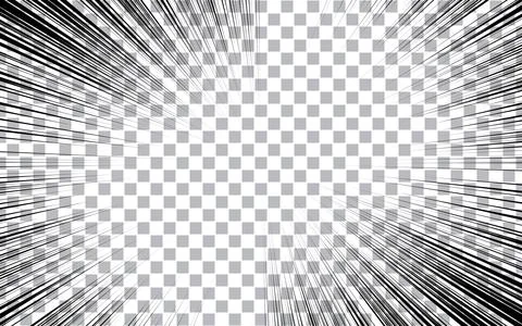 Comic style black and white radial lines background. Manga speed frame. Sup.. Stock Illustration