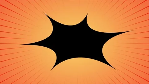 Comic Style Black Star Burst with Orange Radial Background Animation Stock Footage 330999996
