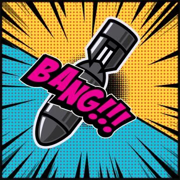 Comic style bomb illustration. Design element for poster, banner, flyer. Vect Illustrazione stock