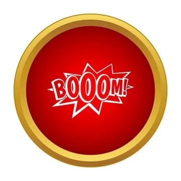 Comic style boooom. Exploding sound bubble icon 库存插图