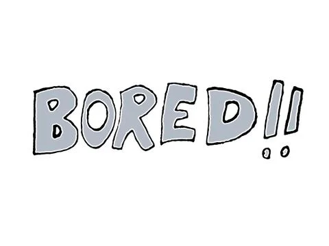 Comic Style Bored Word Drawing Stock Illustration